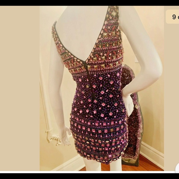Jovani PINK Crystal Beads Cruise Dress SIZE 0 - Picture 5 of 11
